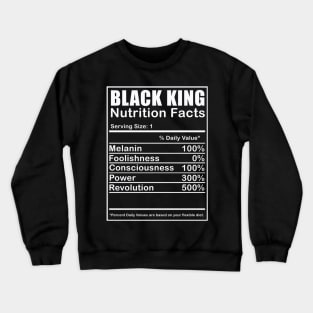 Black King Nutrition Facts Crewneck Sweatshirt